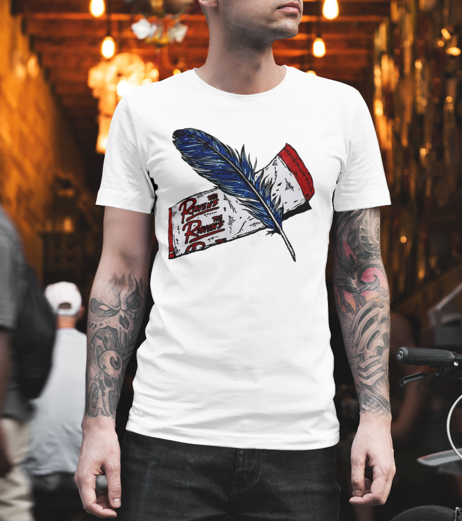 The Ravens Hirotton Blue Feather Pull Pull Pull T-Shirt