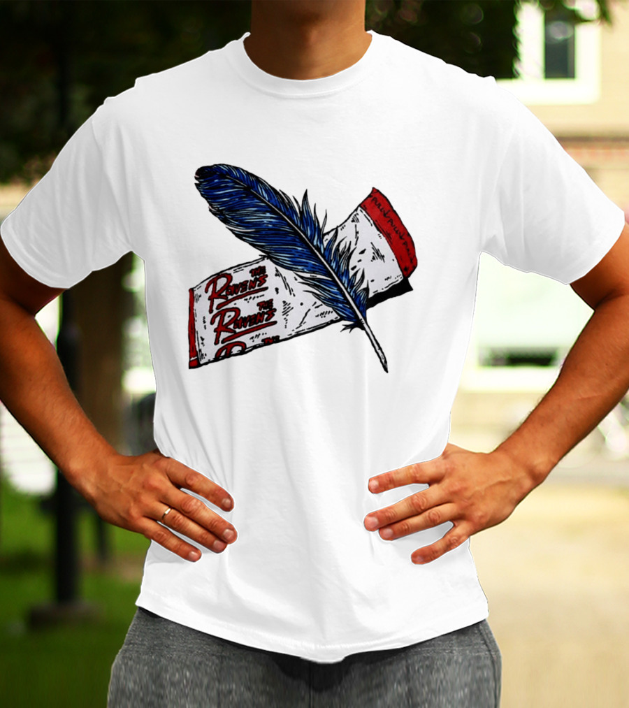 The Ravens Hirotton Blue Feather Pull Pull Pull T-Shirt