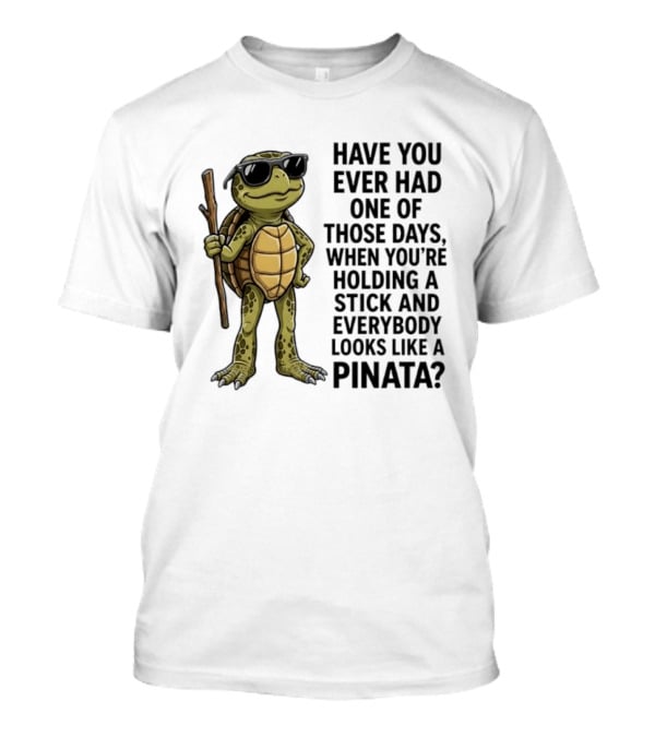 Have You Ever Had One Of Those Days Turtle Holding A Stick Looking Like A Pinata T-Shirt