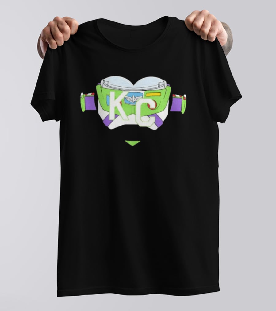Buzz Lightyear KC Chiefs Heart Theme Fan Gear T-Shirt