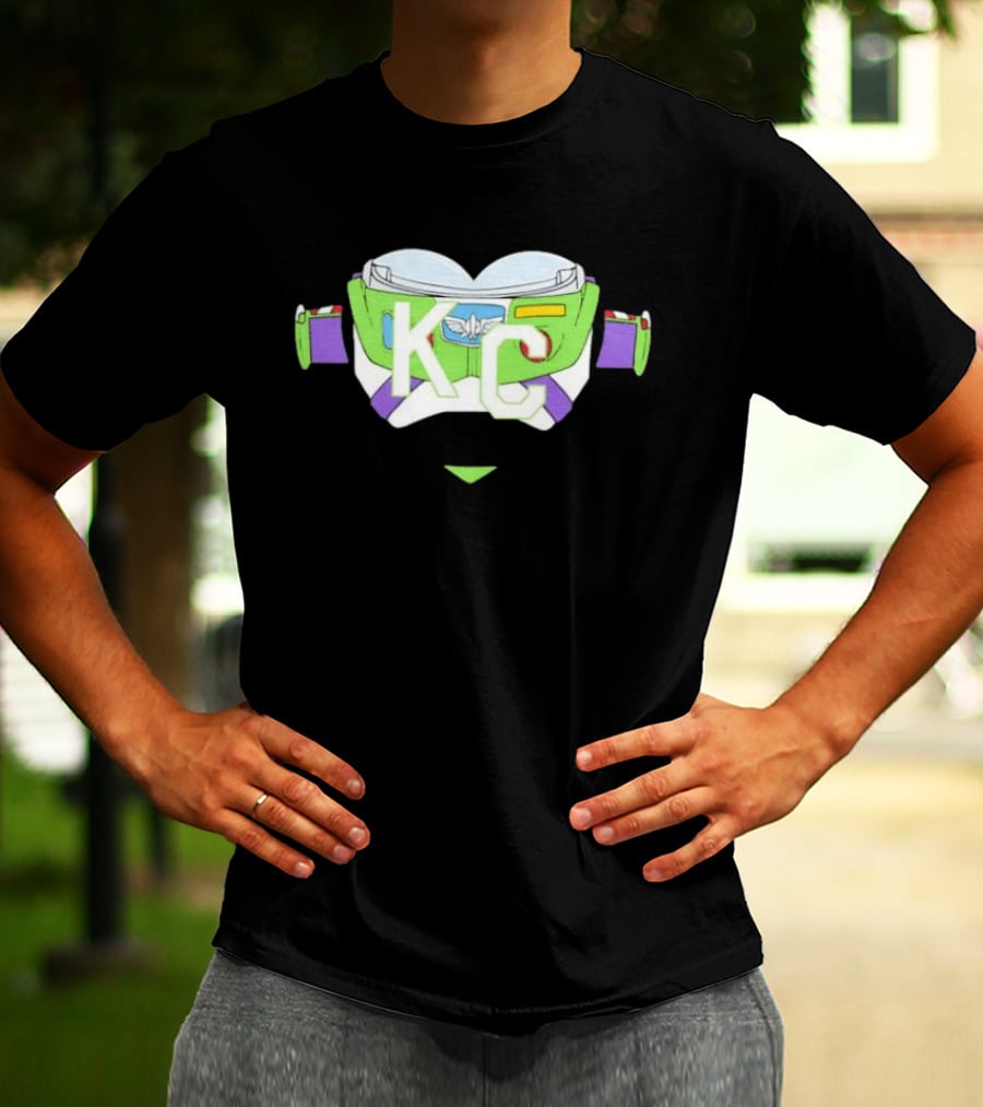 Buzz Lightyear KC Chiefs Heart Theme Fan Gear T-Shirt