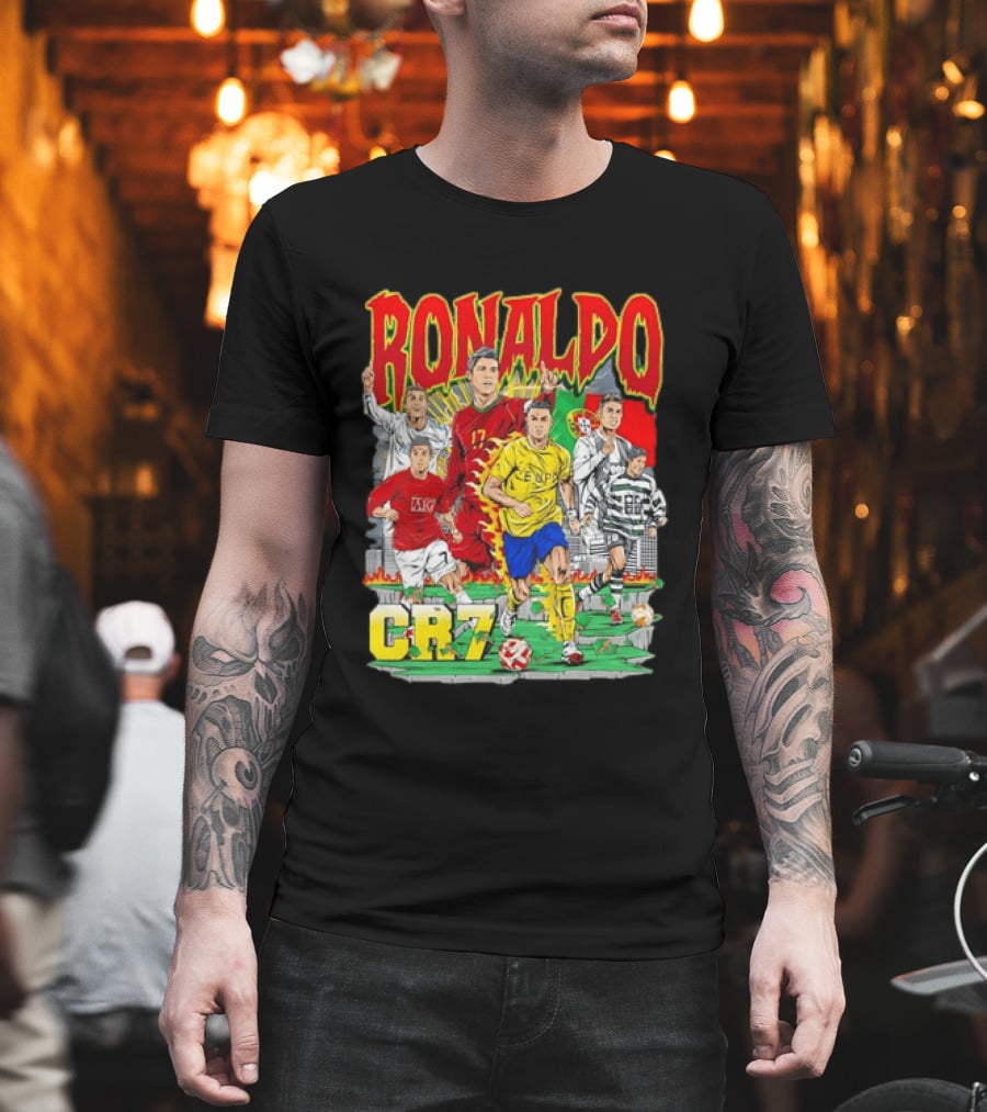 Ronaldo CR7 Football Icon In Action Sports Team Collection T-Shirt