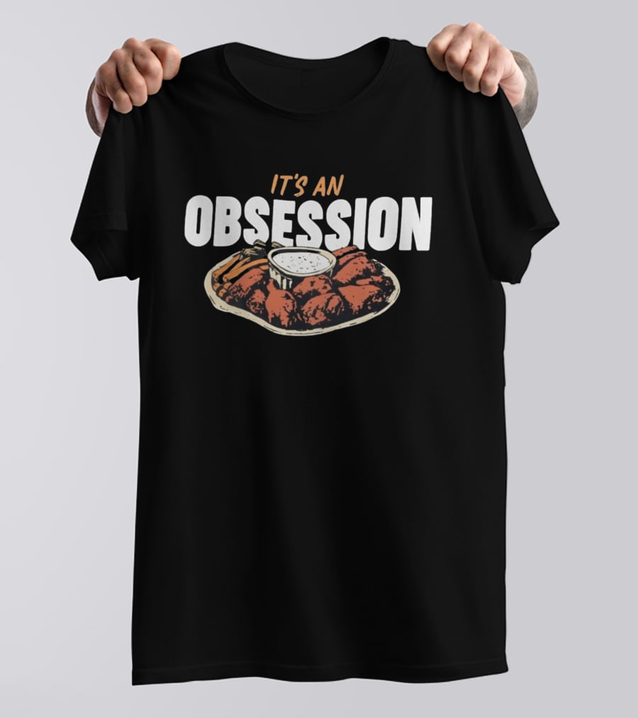 Foodie Eat Wings It's An Obsession Chicken Plate T-Shirt