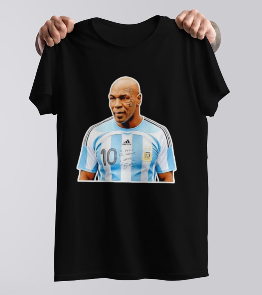 Mike Tyson Argentina National Football Team 10 A Dios Soccer Jersey T-Shirt