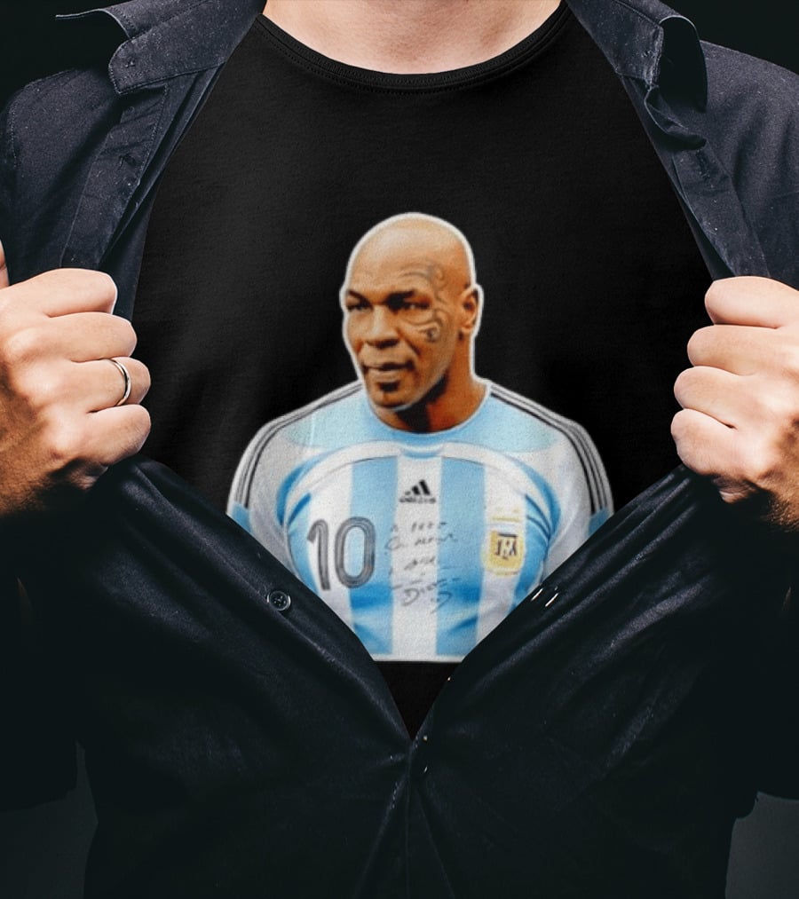 Mike Tyson Argentina National Football Team 10 A Dios Soccer Jersey T-Shirt