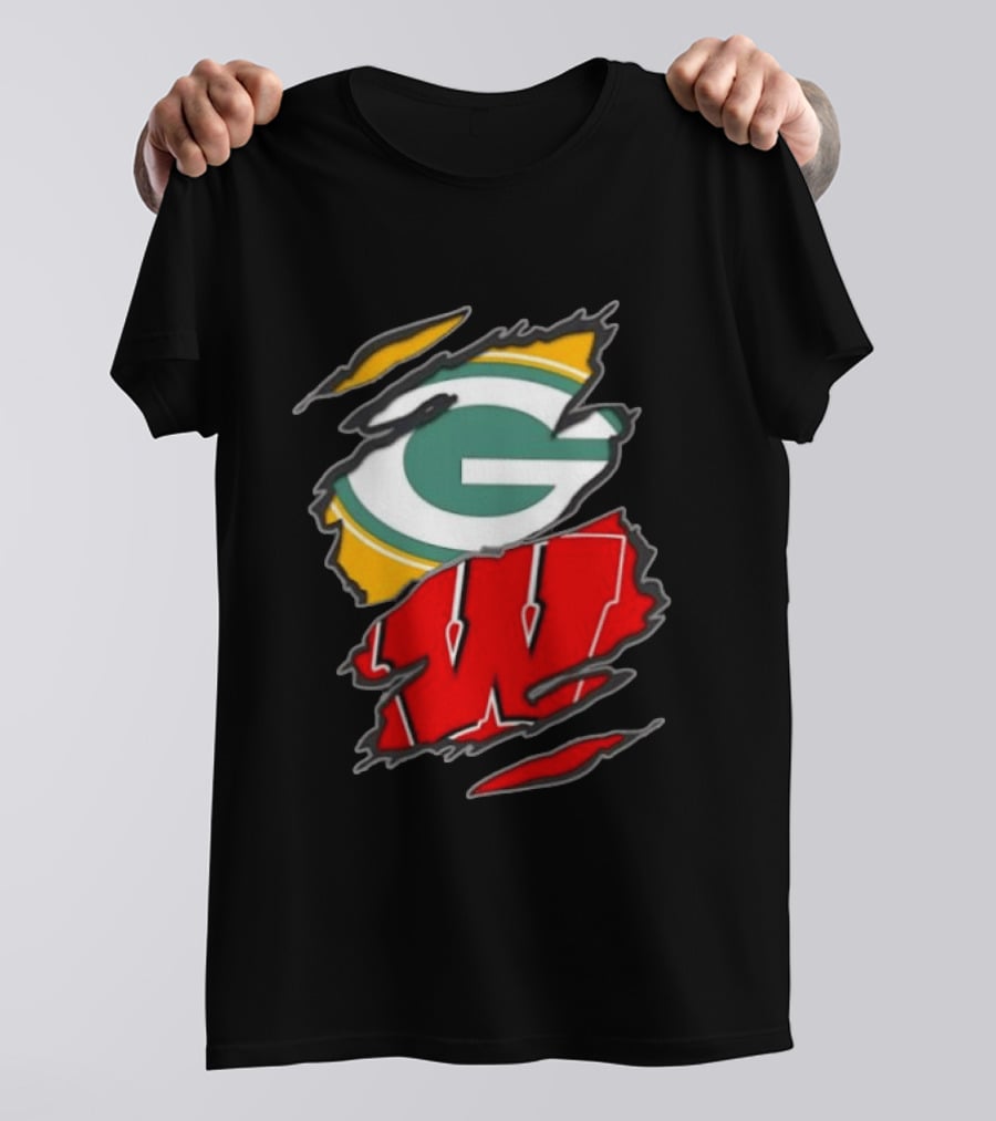 Green Bay Packers Wisconsin Badgers Team Sports Fan T-Shirt