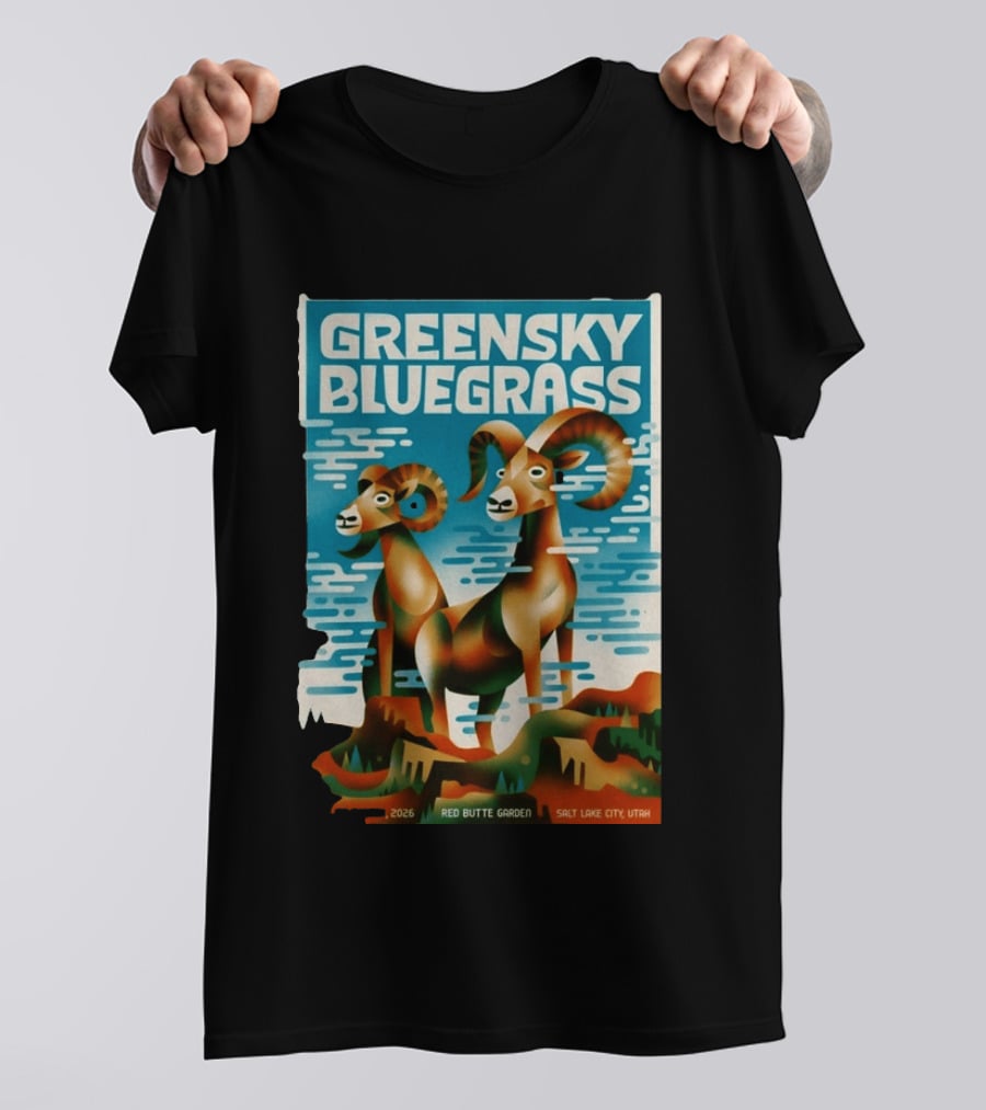 Greensky Bluegrass June 17 2026 Red Butte Garden Salt Lake City Utah Rams T-Shirt