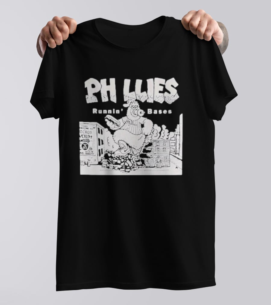 Phillies Runnin' Bases Phillie Phanatic Eating Hoagie Hardcore 83 Necros Void Oct 22 T-Shirt