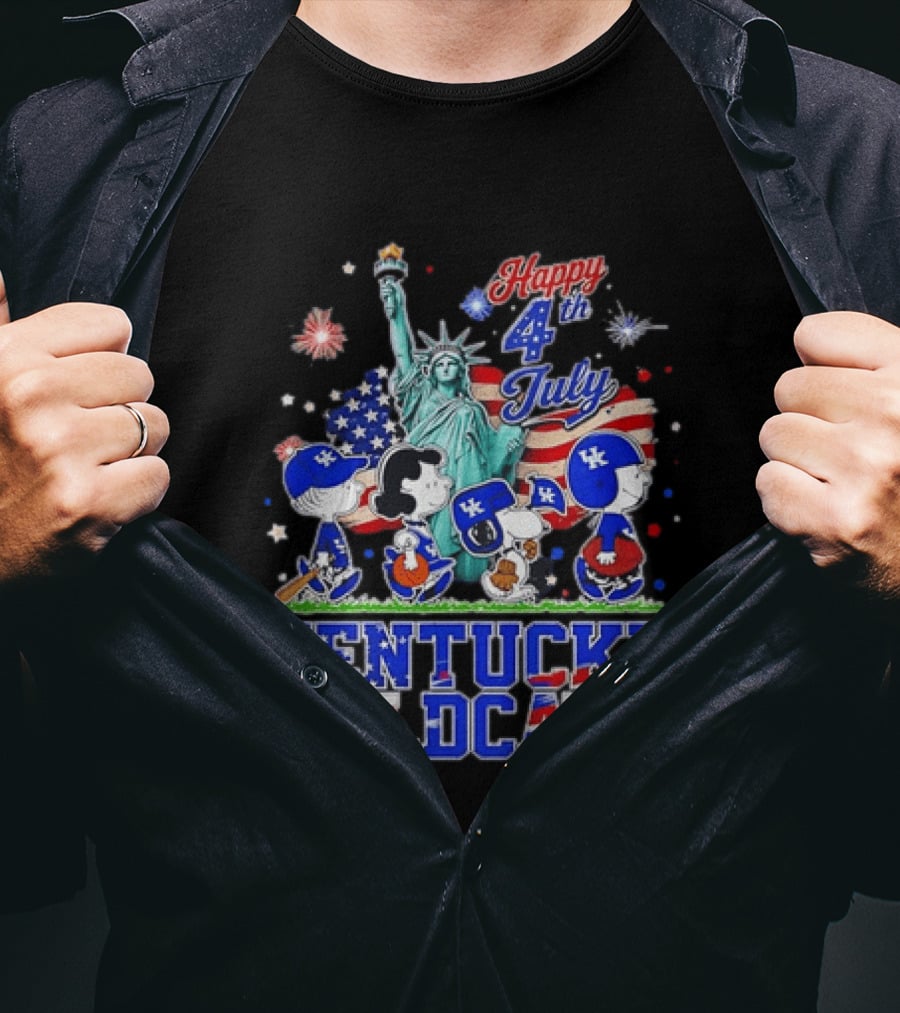 Happy 4th Of July Peanuts Kentucky Wildcats Independence Day Celebration T-Shirt