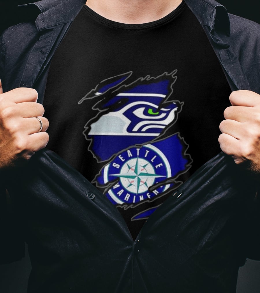 Seattle Seahawks Seattle Mariners Claw Rip T-Shirt