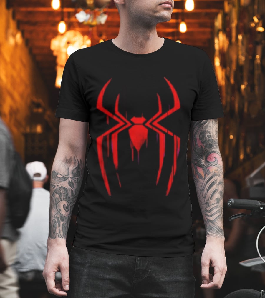Spider Man Miles Morales Glitch Dripping Spider T-Shirt