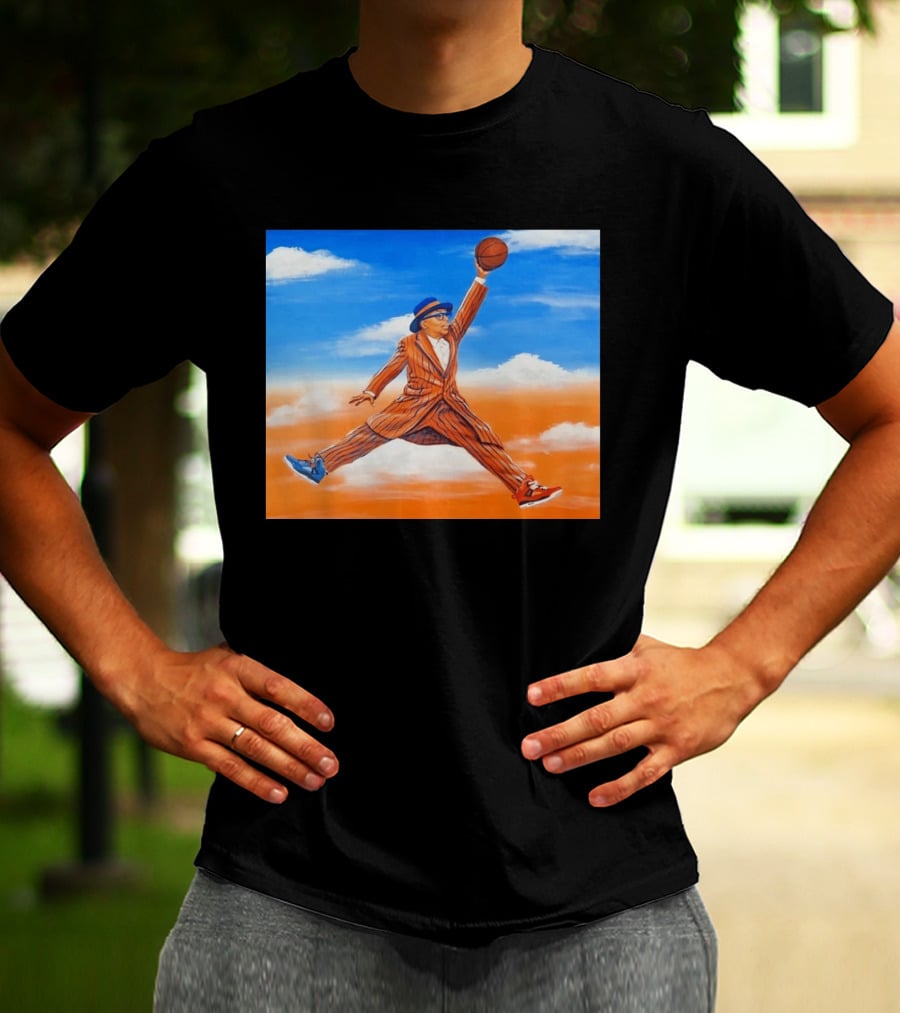 Spike Lee Jumping Basketball Air Jordan Jumpman Striped Suit Sky Sneakers T-Shirt