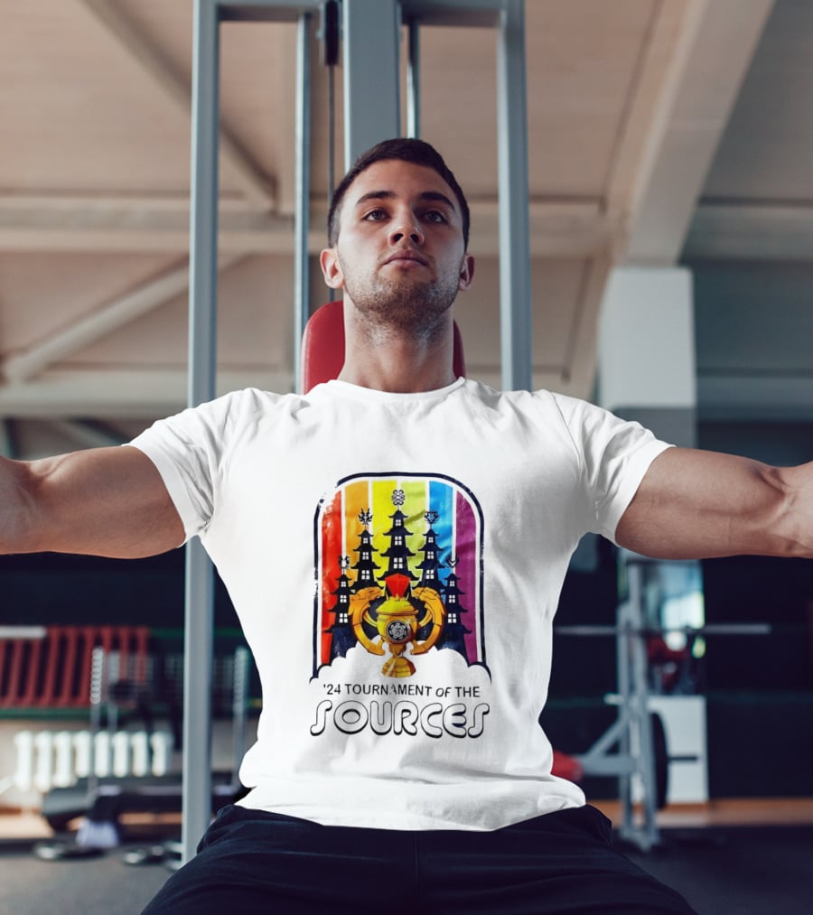 24 Tournament Of The Sources Trophy With Pagoda Silhouette And Rainbow T-Shirt