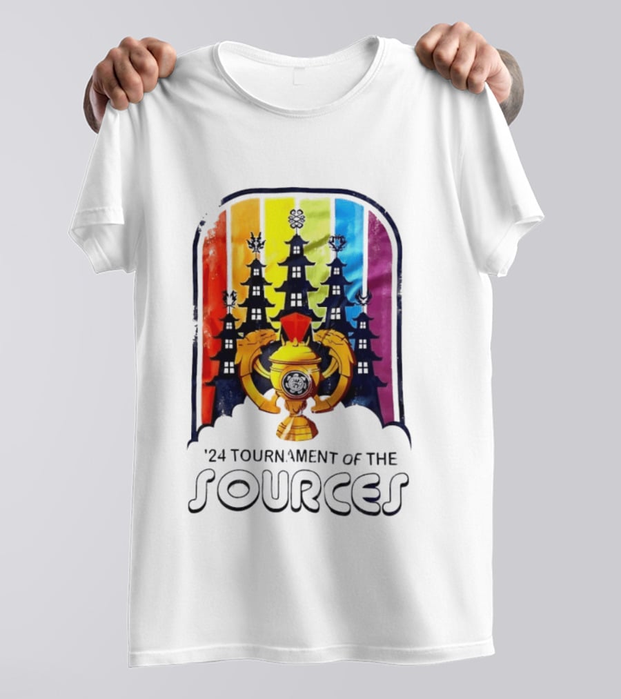 24 Tournament Of The Sources Trophy With Pagoda Silhouette And Rainbow T-Shirt