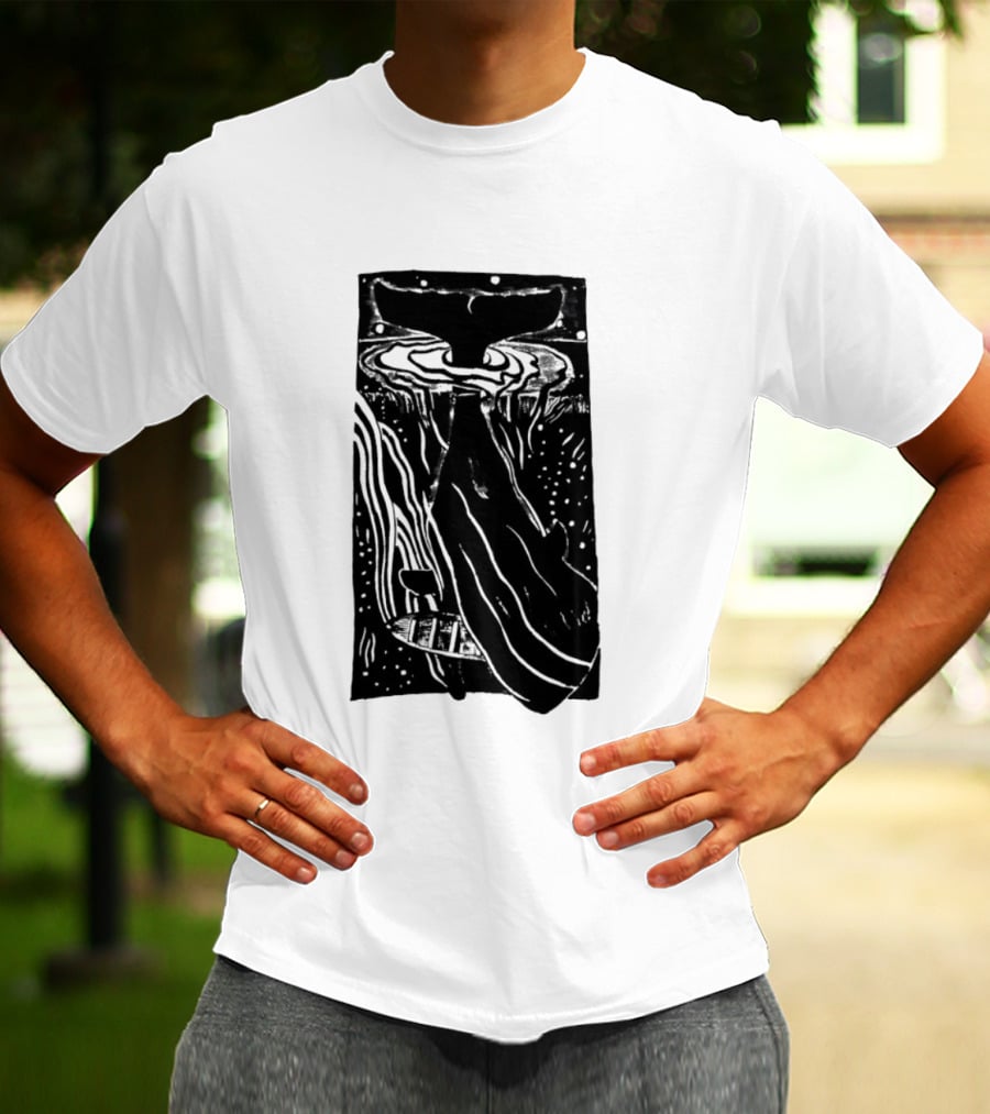 American Traditional Moby Dick Vintage Tattoo Style Whale Ocean Nautical T-Shirt