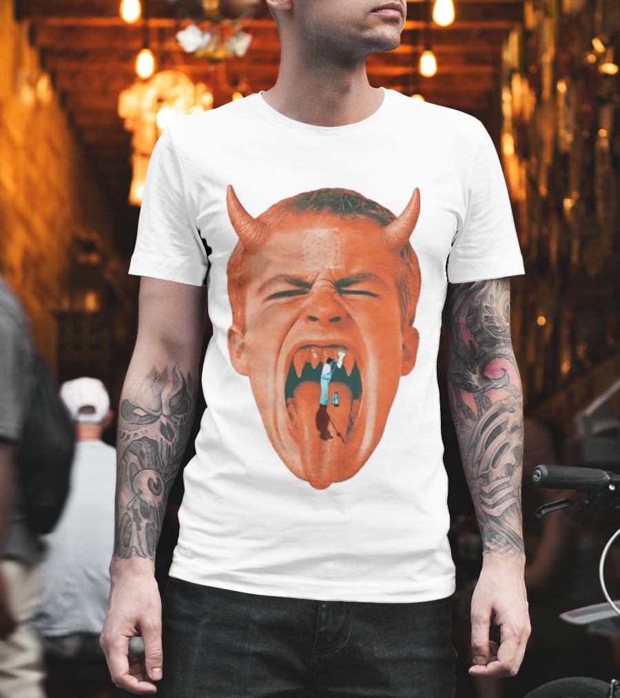 Cleaner Inside Devil Horned Head Yelling T-Shirt