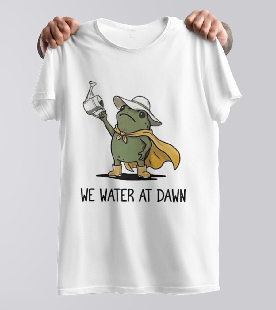 Frog We Water At Dawn Yellow Cape And Hat T-Shirt