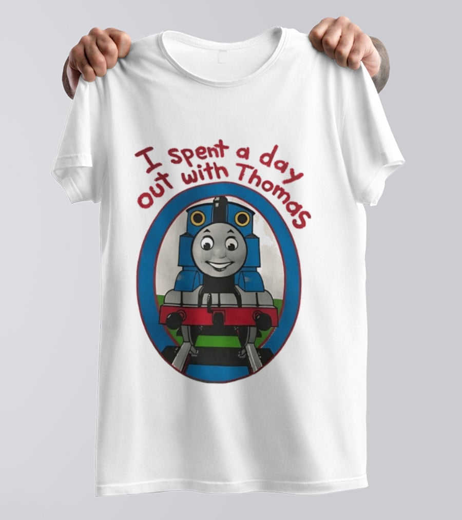 I Spent A Day Out With Thomas The Tank Engine Oval Frame T-Shirt