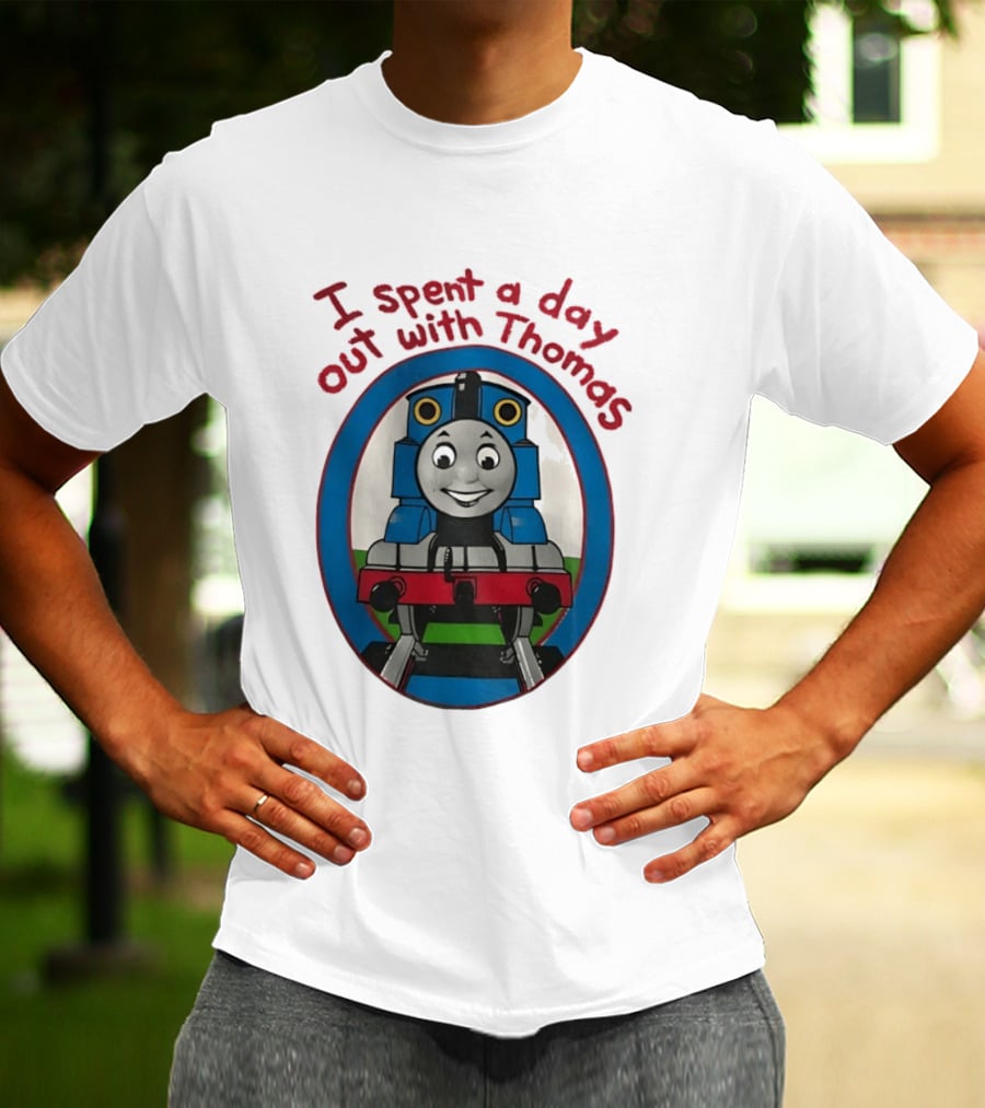 I Spent A Day Out With Thomas The Tank Engine Oval Frame T-Shirt