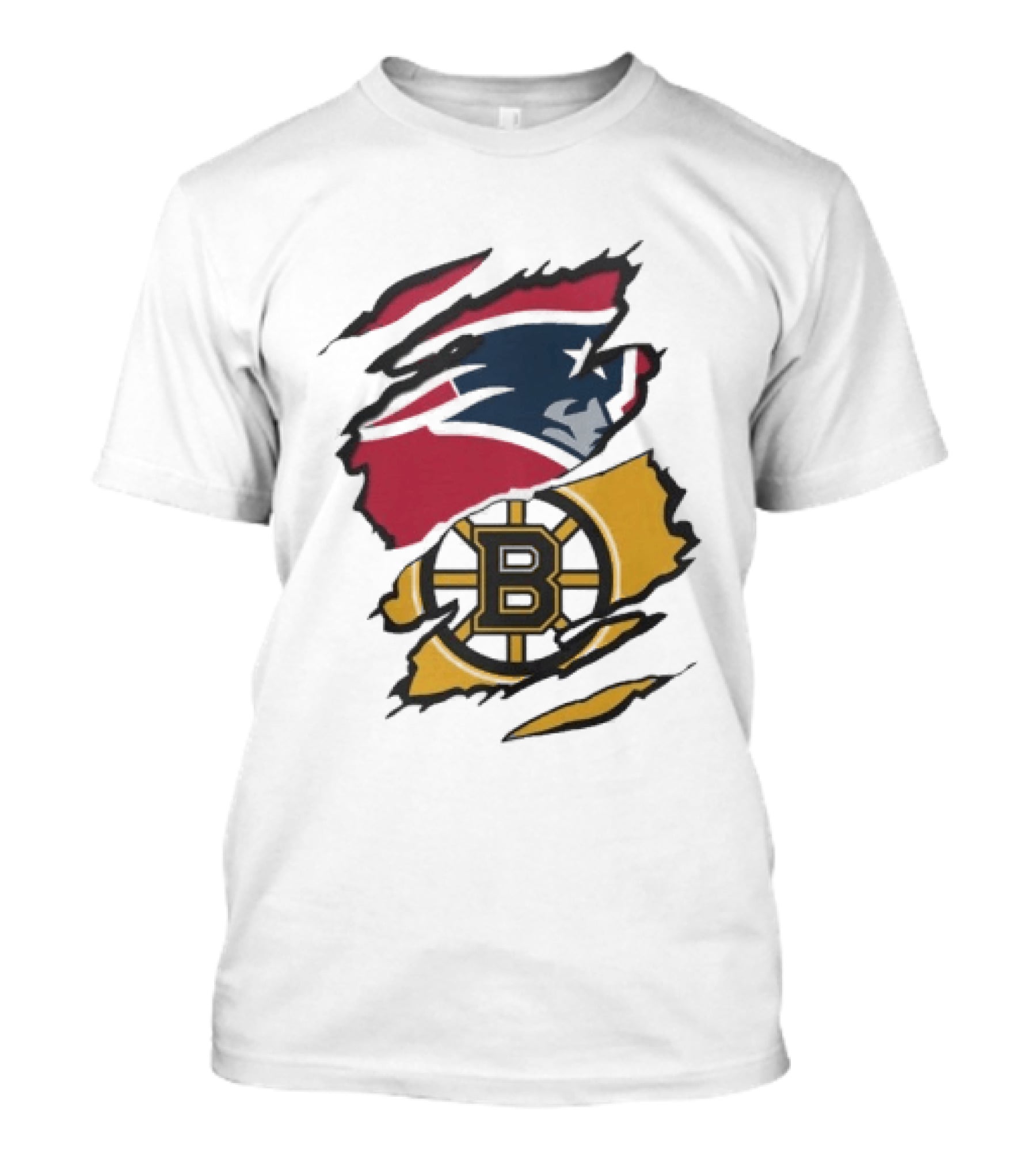 New England Patriots Boston Bruins Beneath The Surface Team Crossover Heritage T-Shirt