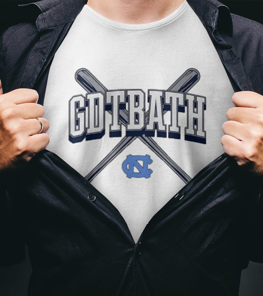 North Carolina Tar Heels GDTBATH UNC Baseball Crossed Bats T-Shirt