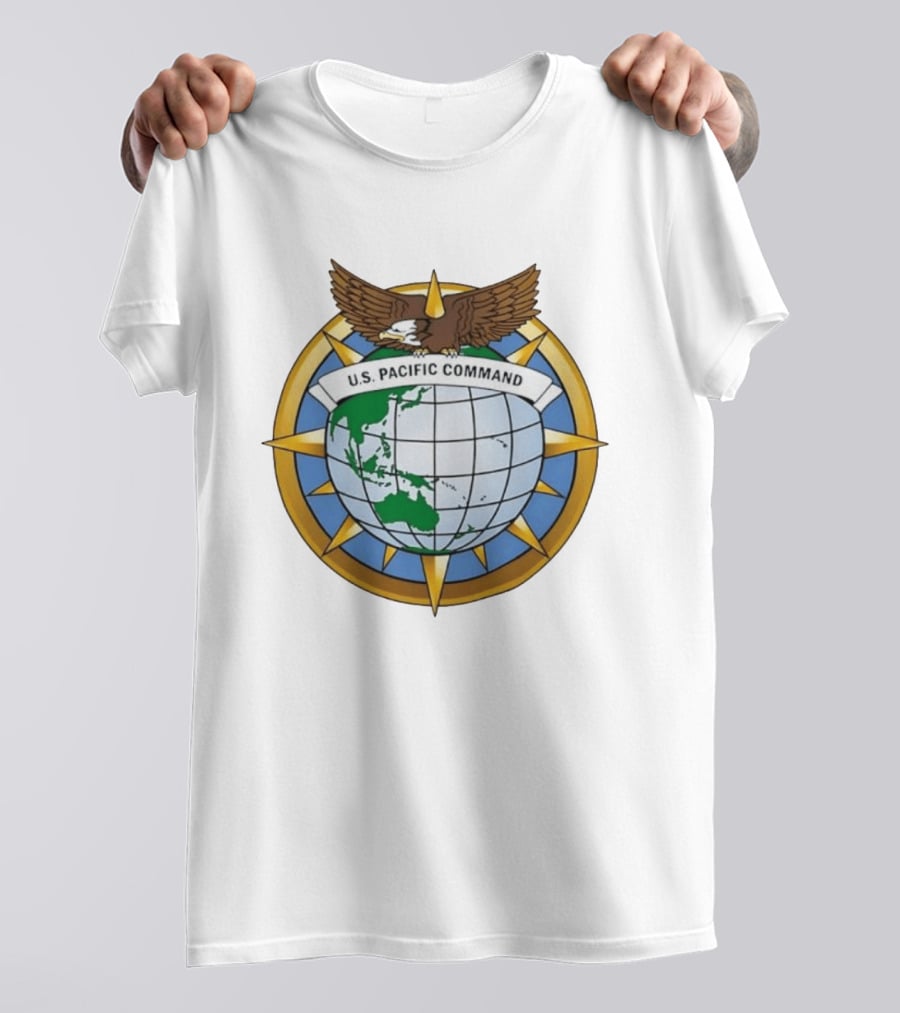 U.S. Pacific Command Eagle Emblem Indo Pacific Map T-Shirt