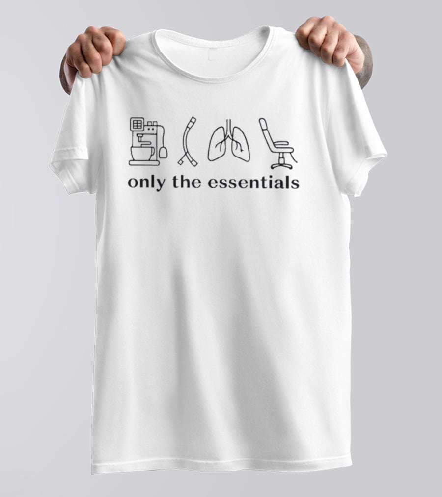 Only The Essentials Coffee Gaming Lungs Office Chair T-Shirt