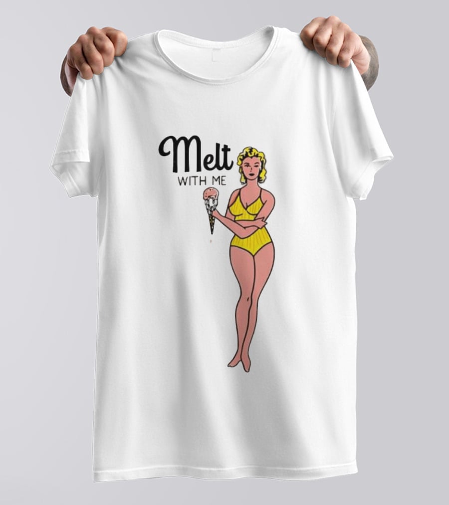 Melt With Me Pinup Girl Ice Cream Summer Poolside Women T-Shirt