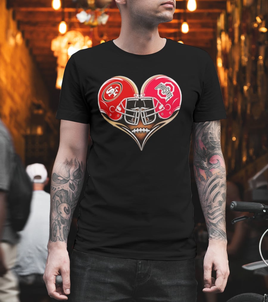 49Ers Ohio State Buckeyes Helmet Heart Love T-Shirt