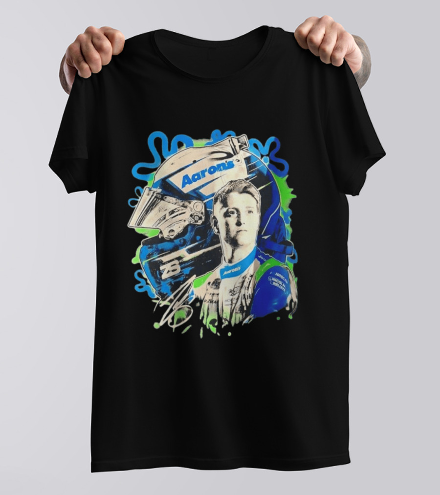 Aaron's NASCAR Lincoln Welder Ford 23 Driver Portrait Helmet Racing T-Shirt
