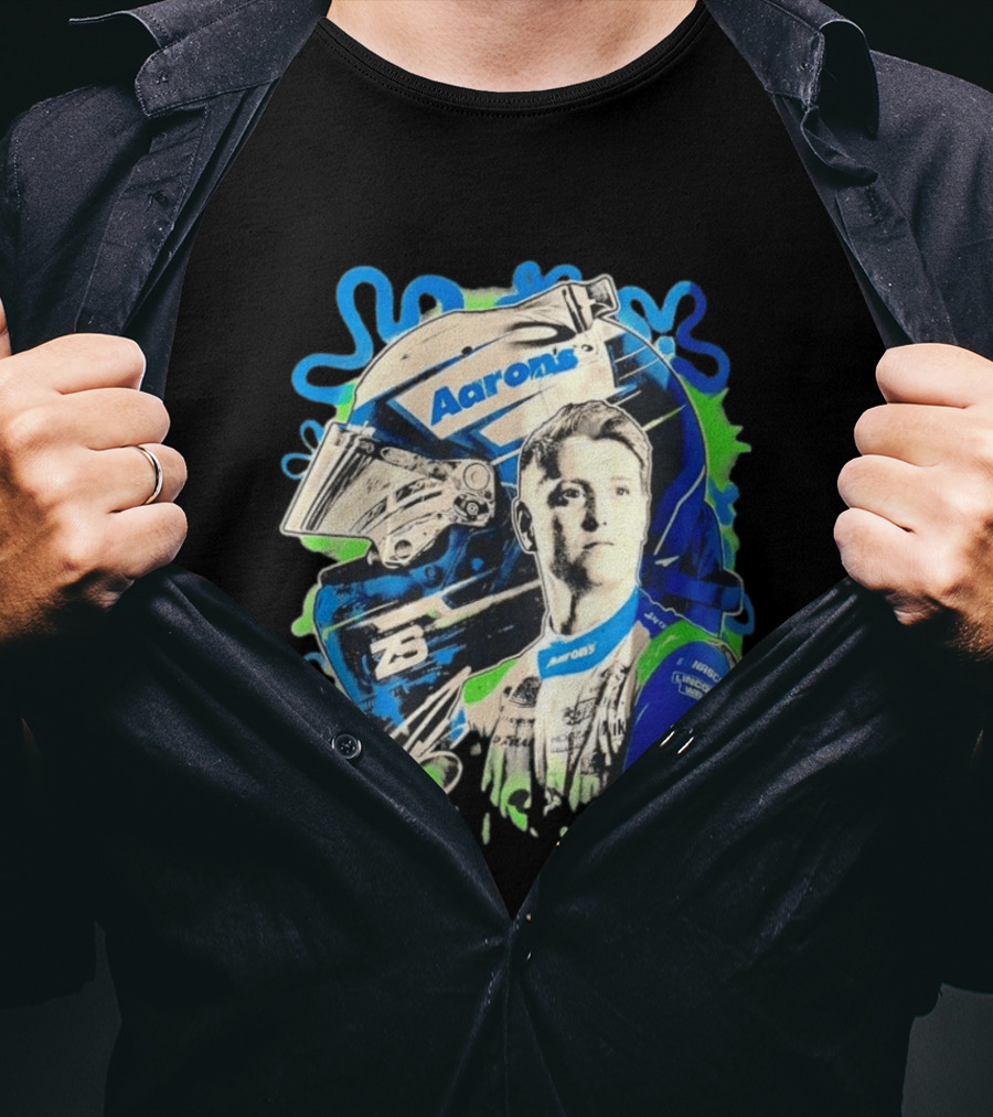 Aaron's NASCAR Lincoln Welder Ford 23 Driver Portrait Helmet Racing T-Shirt