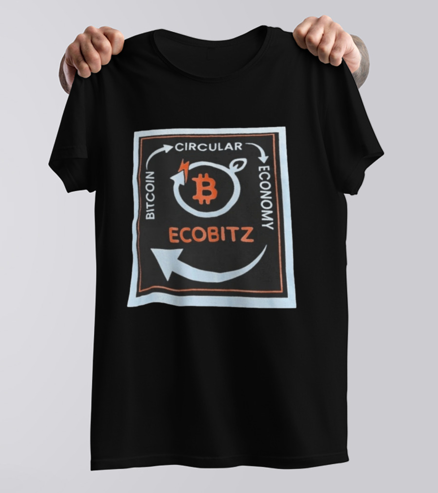 Bitcoin Circular Economy Ecobitz Concept With Lightning And Arrows T-Shirt