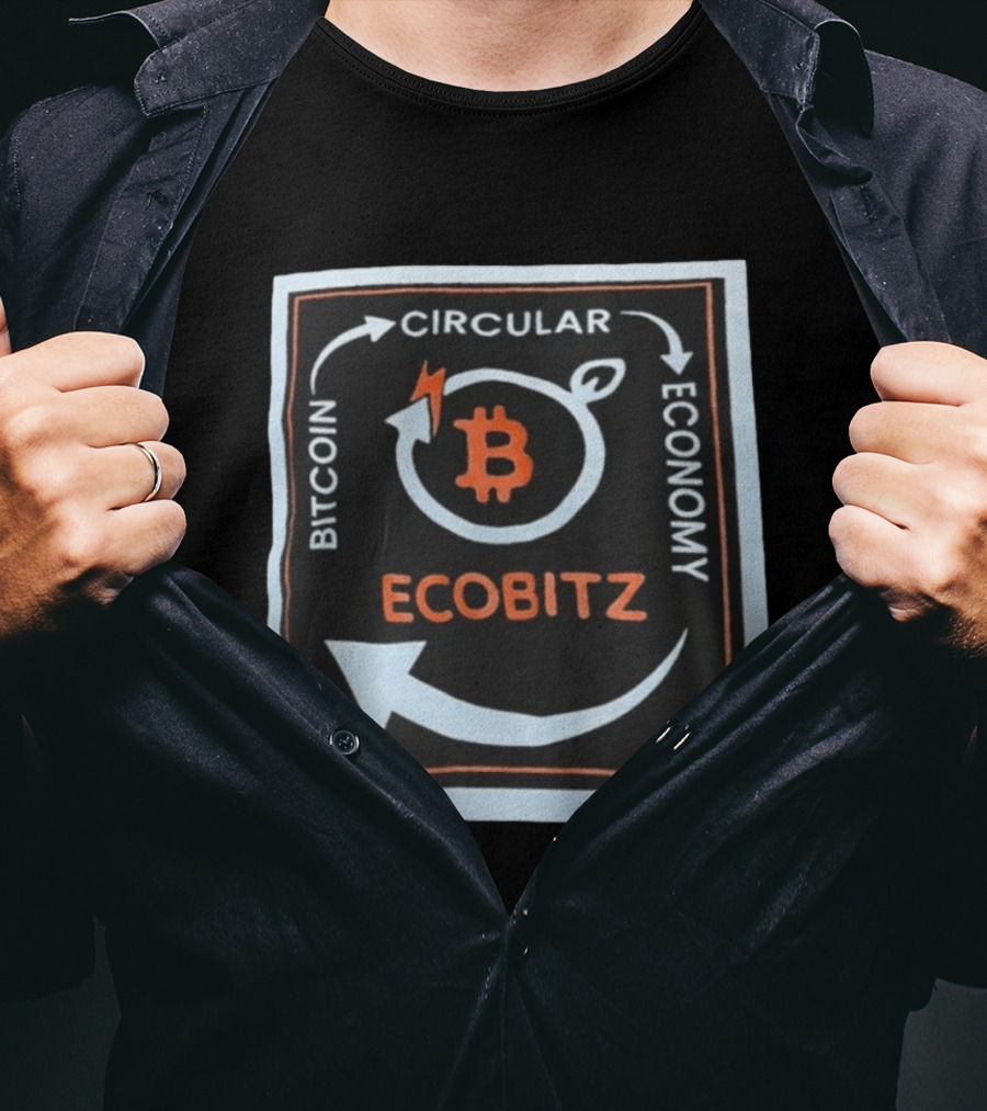 Bitcoin Circular Economy Ecobitz Concept With Lightning And Arrows T-Shirt