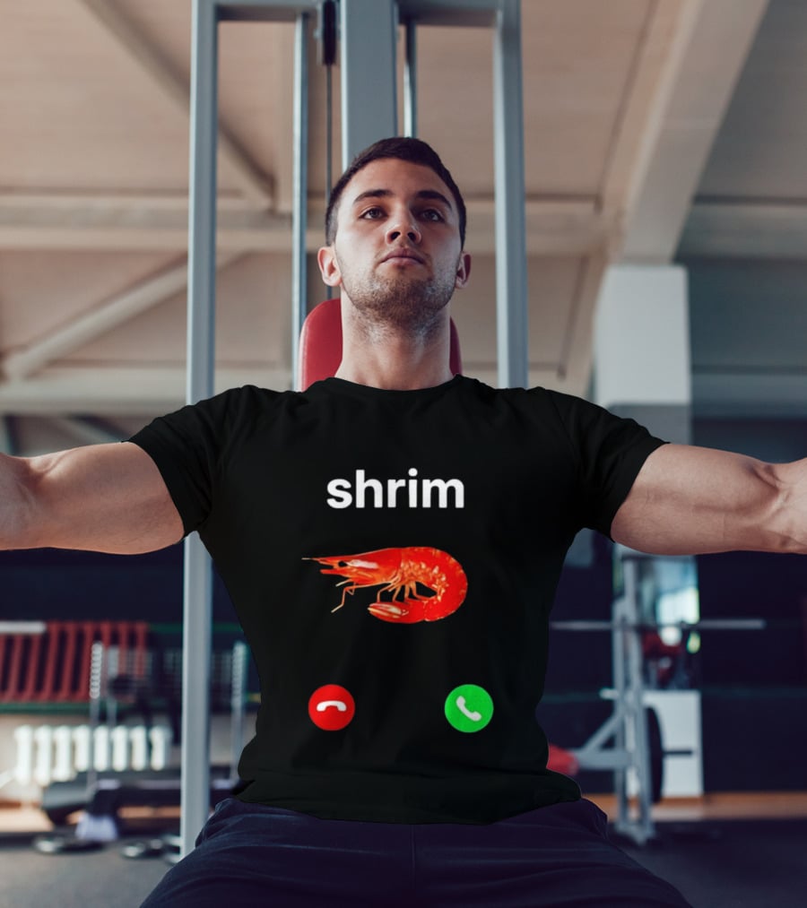 Shrim Incoming Call Screen Funny Phone Picture T-Shirt