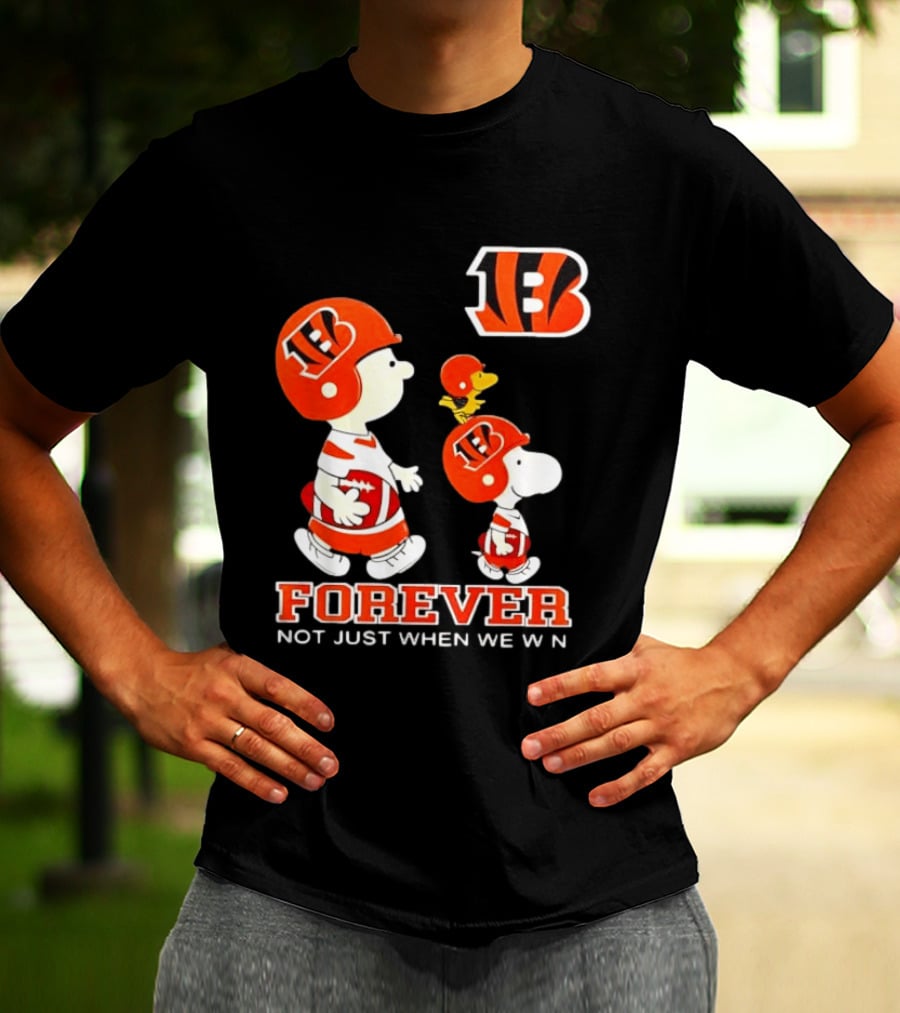 Cincinnati Bengals Forever Charlie Brown Snoopy Not Just When We Win T-Shirt