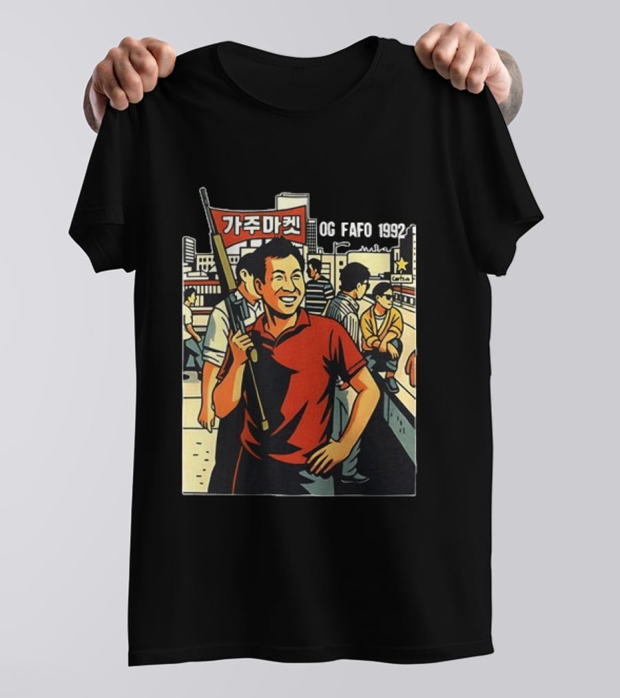LA Riots 1992 Roof Korean Veterans Og Fafo T-Shirt