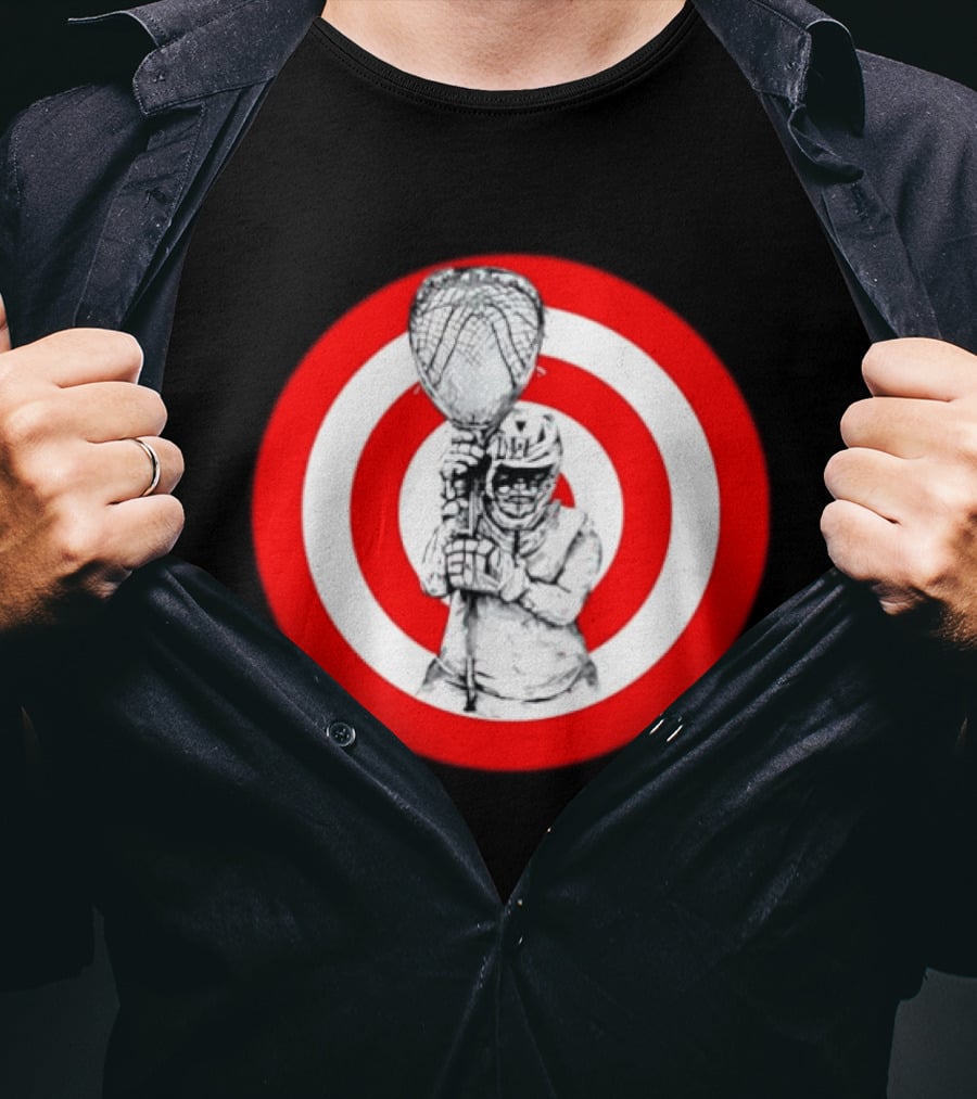 Lacrosse Player Bullseye Target Sport Athlete Competition Training Practice Goalkeeper T-Shirt