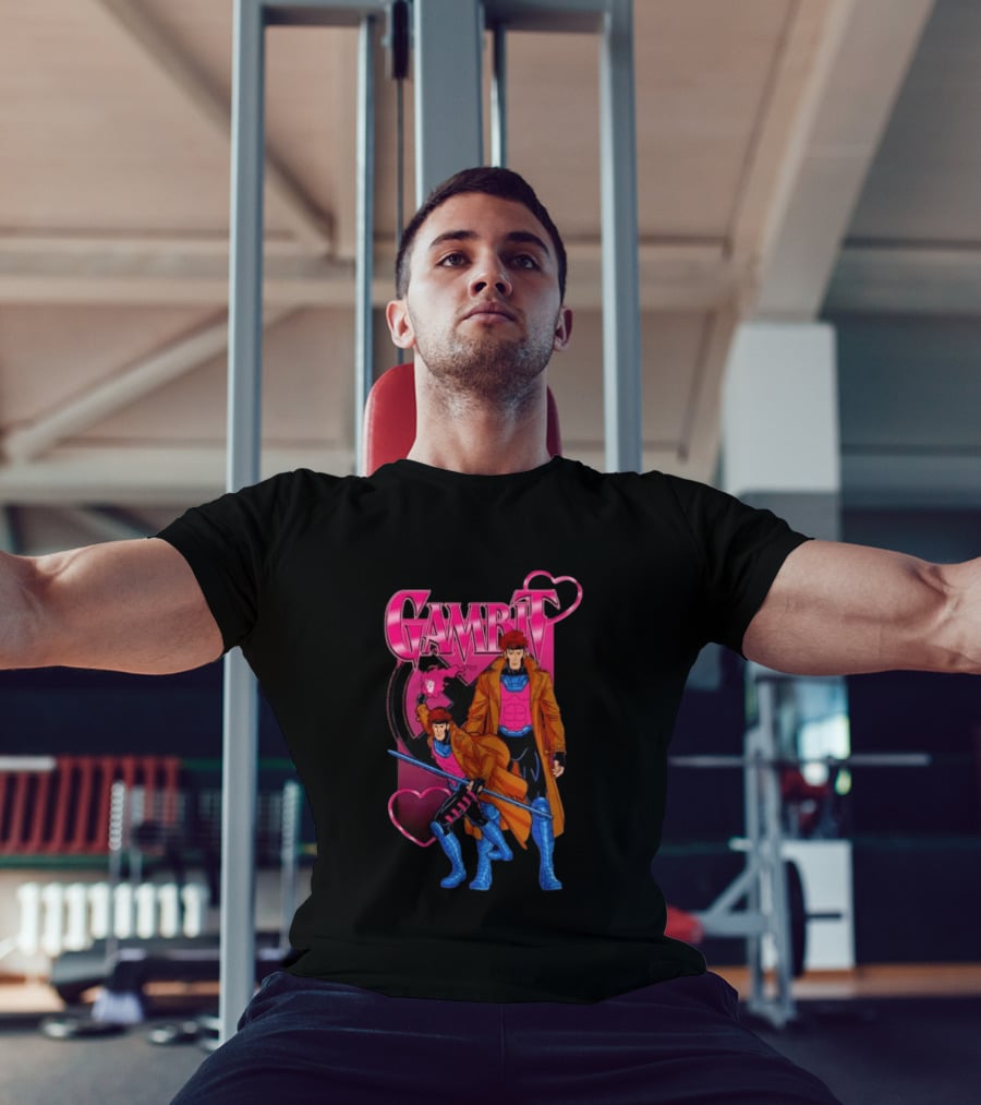 Gambit X Men Marvel Comics Character Playing Cards Hearts And Staff T-Shirt