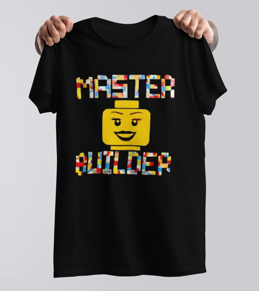 Master Builder Lego Minifigure Face Block Head T-Shirt