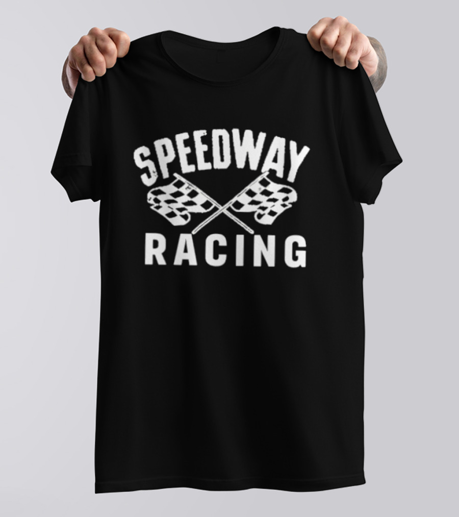 Speedway Racing Checkered Flags Auto Motorsport Event T-Shirt