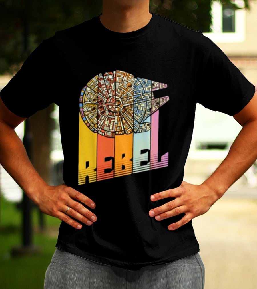 Millennium Falcon REBEL Star Wars Spaceship Movie T-Shirt