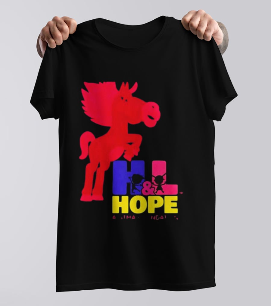 HL Hope GTMA Foundation Red Horse And Colorful Letters T-Shirt