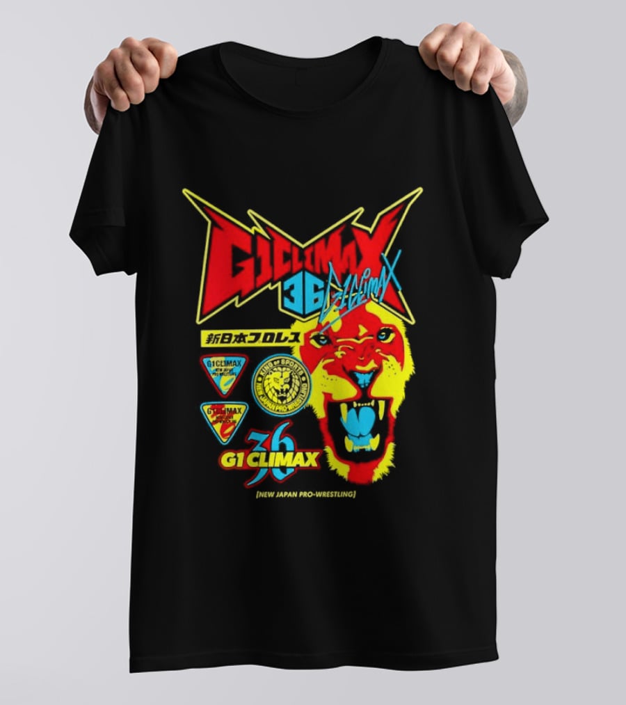 New Japan Pro Wrestling G1 Climax 36 Lion Mark King Of Sports Retro Wrestling T-Shirt