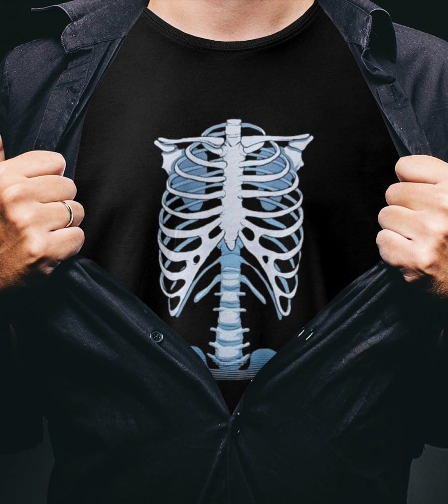 Human Rib Cage Vertebral Column Skeleton Anatomy T-Shirt