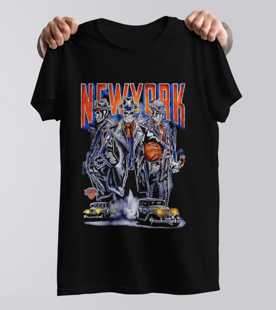 New York Gangster Skeletons Knicks Basketball Mobster T-Shirt