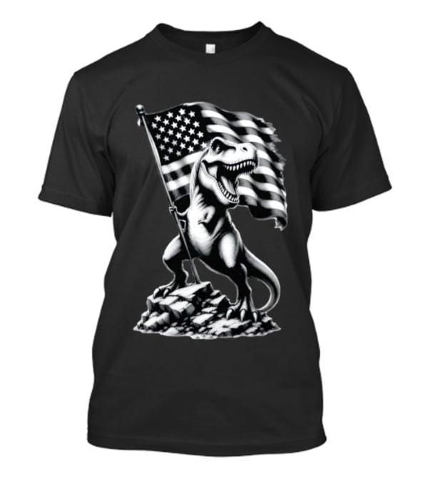 Tyrannosaurus Rex American Flag Patriotic Dinosaur Fan T-Shirt
