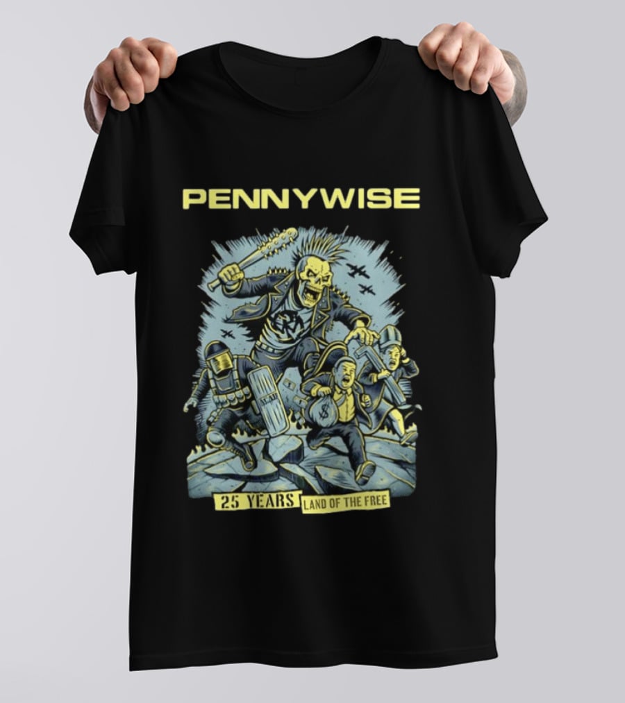 Pennywise 25 Years Land Of The Free Punk Rock Anniversary T-Shirt