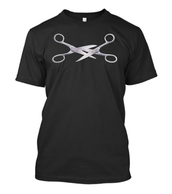 Sharp Crossed Scissors Cut T-Shirt