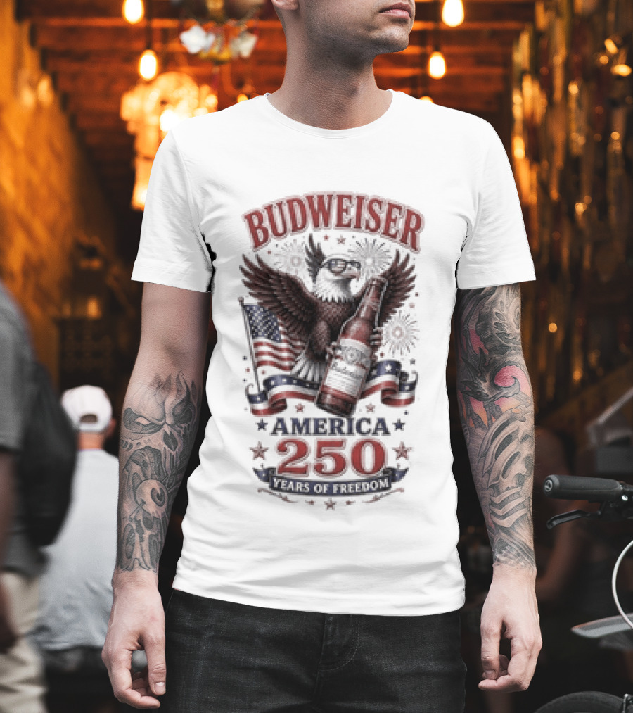 Budweiser Eagle America 250 Years Of Freedom Celebration T-Shirt