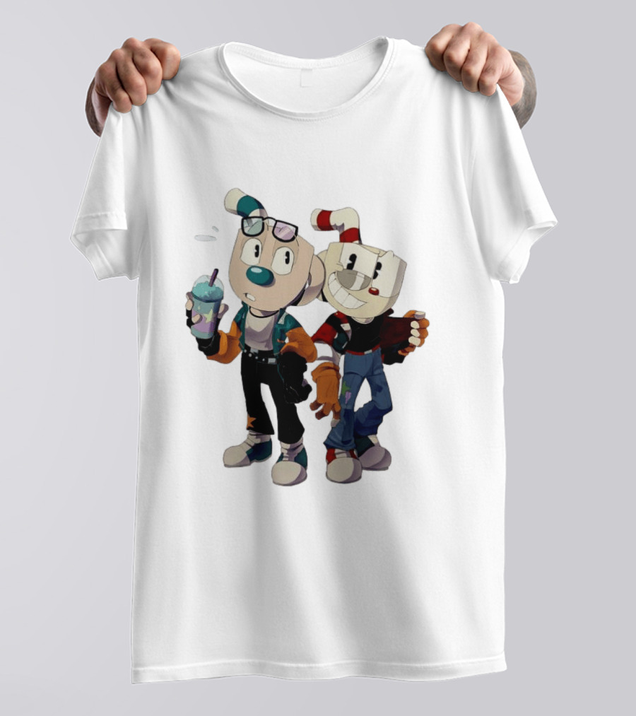 Cuphead And Man Cool Style Characters From Cuphead Video Game T-Shirt